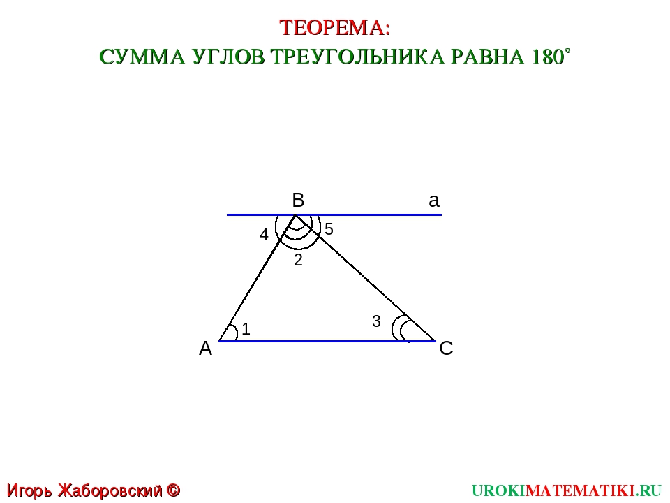 Чему равна сумма углов 12. Теорема о сумме углов треугольника 7. Доказательство теоремы сумма углов треугольника равна 180 7 класс. Теорема о сумме углов треугольника 7 класс. Теорема сумма углов треугольника равна 180.