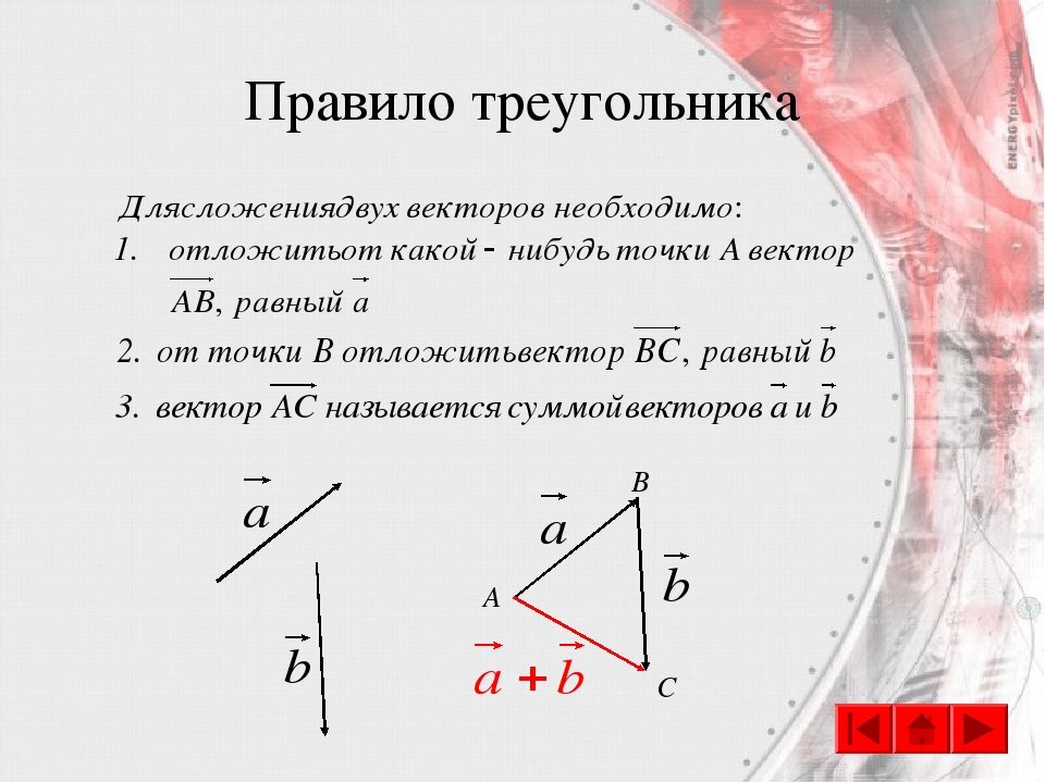 Правило треугольника А B C