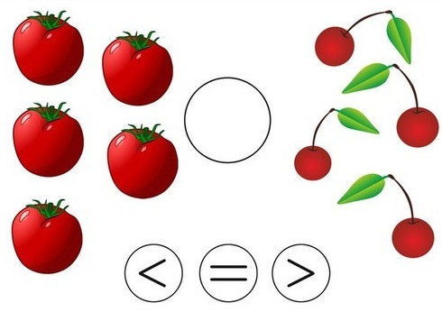 Задания знаки больше меньше равно картинки для дошкольников
